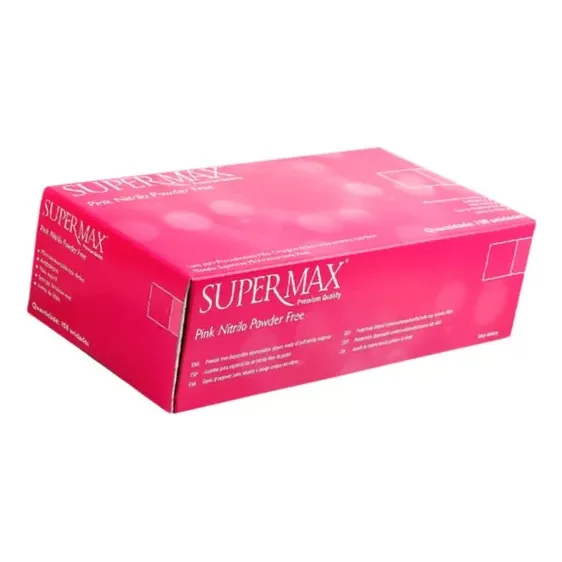 10 Luva Procedimento Nitrílica Rosa Pink S/ Pó Supermax Xp Cor Rosa-chiclete Tamanho Ep Unidades Por Embalagem 100 Foto 1