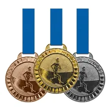 10 Medalhas 45mm Corrida - Ouro Prata Bronze - Aço Com Fita Foto mini 2
