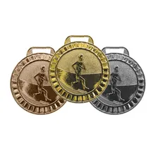 10 Medalhas 45mm Corrida - Ouro Prata Bronze - Aço Com Fita Foto mini 1