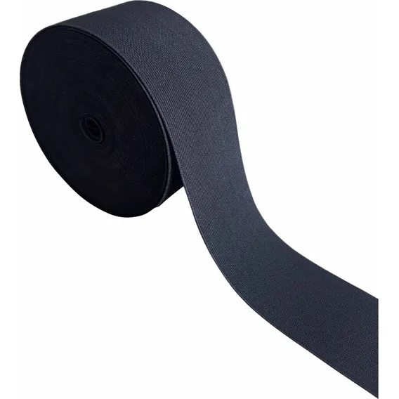 10 Metro De Elástico Preto 10cm Largura Resistente Desenho Do Tecido Liso Foto 1