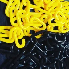 10 Metros Corrente Zebrada Elo Pequeno Sinalização Cor Preto/amarelo Foto mini 2