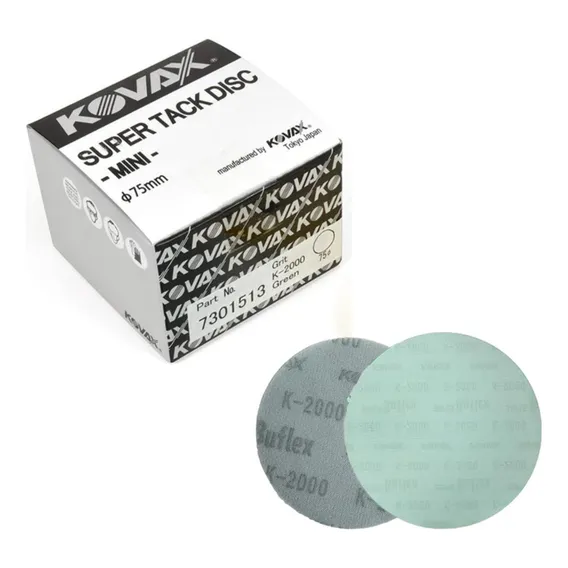 10 Mini Discos Lixa Sem Furos 3 75mm K-2000 Green Kovax Foto 1