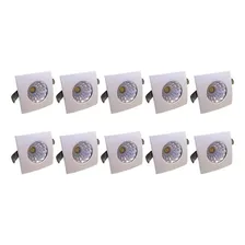10 Mini Spot Led Dicr贸ica 1w Cob Quadrado Branco Frio - Ctb Foto mini 1