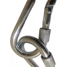 10 Mosquetão De Aço Galvanizado C/ Trava Rosca 8x80mm 230kg Cor Cromado Foto mini 3