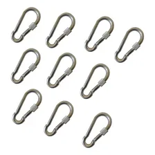 10 Mosquetão De Aço Galvanizado C/ Trava Rosca 8x80mm 230kg Cor Cromado Foto mini 1