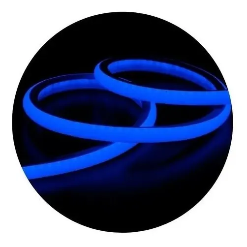 10 Mt Mangueira Led Neon 110v Flexivel Azul Zmlama com Conector Foto 1