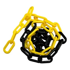 10 Mts Corrente Plástica Elo Grande Calha Chuva Isolamento Cor Amarelo E Preto Foto  mini 1