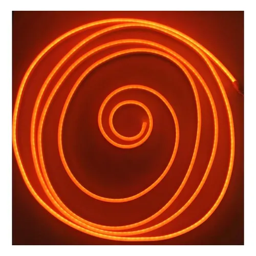 10 Mts Mangueira Fita Led Neon Flex Plug Âmbar + 2 Fonte 12v Foto 1