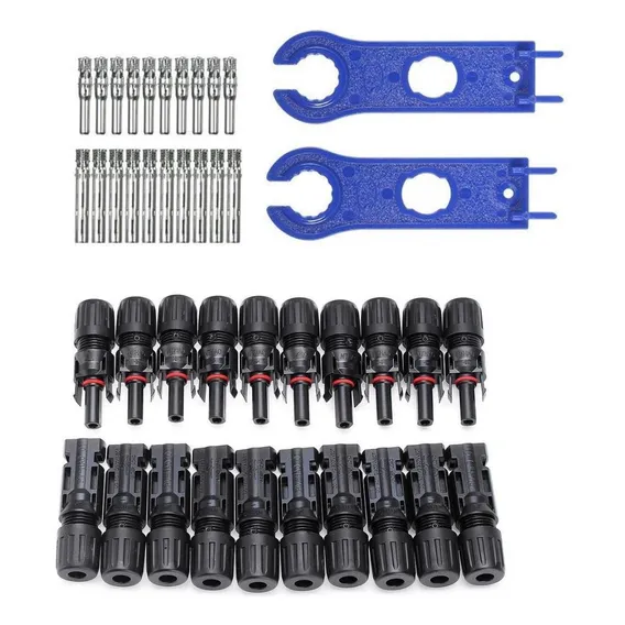10 Par Conector Mc4 Fotovoltaico + Par Chave Aperto Mc4 Foto 1