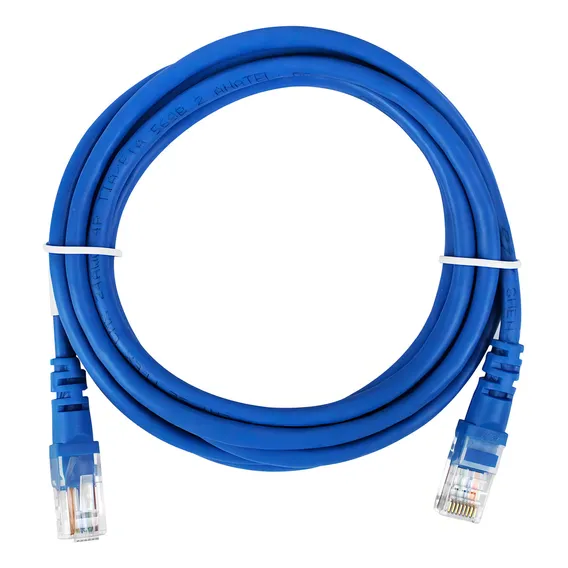 10 Pç Cabo Rede Patch Cord Cat5e Azul FlexĂvel Rede Utp 2,5m Foto 1