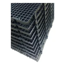 10 Pcs Pallet Estrado Plásticos Preto 25x50x2,5cm Piso Palete Plástico Modular Foto mini 2