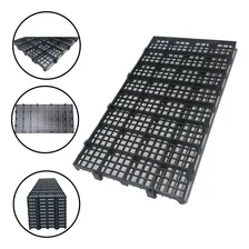 10 Pcs Pallet Estrado Plásticos Preto 25x50x2,5cm Piso Palete Plástico Modular Foto mini 1