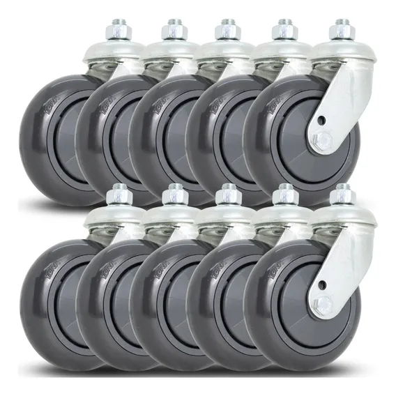 10 pçs roda rodízio 412 carrinho supermercado giratório Yorkplast Foto 1