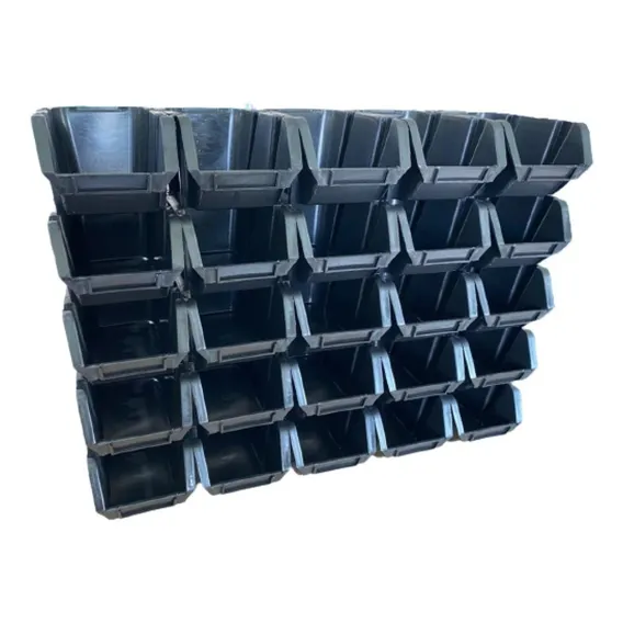 10 Peças Caixa Bin Organizadora Plástica Gaveteiro Nº5 Preto Foto 1