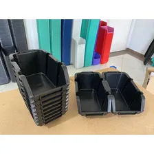10 Peças Caixa Bin Organizadora Plástica Gaveteiro Nº5 Preto Foto mini 4