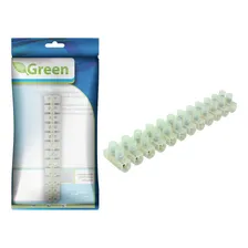 10 Peças - Conector Barra Sindal 12 Posições 12mm 15 Amp Green Foto  mini 1