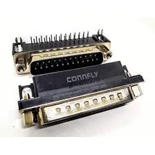 10 Peças - Conector Db25 Macho 90 Graus Solda Placa Foto mini 2