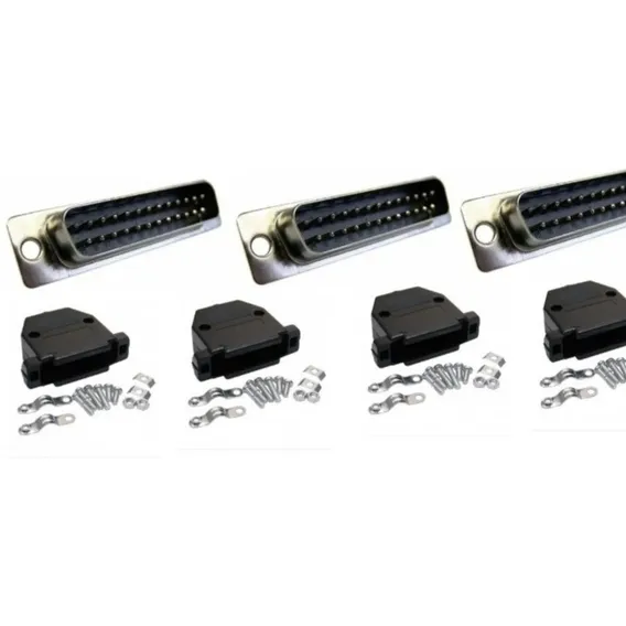 10 Peças - Conector Db25 Macho + Capa + 10 Db25 Femea S/capa Foto 1