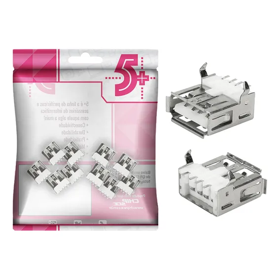 10 Peças Conector Usb Tipo A Fêmea 180° Para Placa Yh-usb01c Foto 1