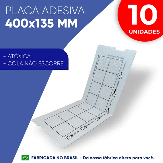 10 Peças Refil 400x135mm Armadilha Pega Mata Mosca Mosquito Foto 1