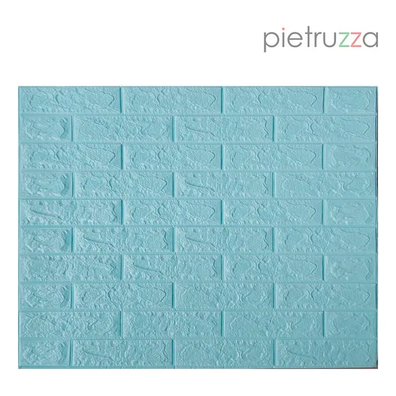 10 Placas Coloridas Espuma 3d  Adesiva 70 X 77 Azul piscina Foto 1