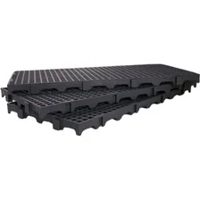 10 Placas Sanitárias Para Cães E Gatos Pallet Piso Plástico Cor Preto 50X25X2,5 CM Foto mini 4