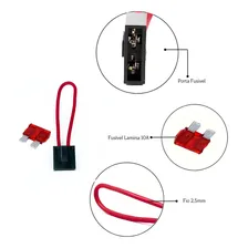10 Porta FusĂvel Lâmina Fio 2,5mm + 10 FusĂvel De 10 Amperes Foto mini 2