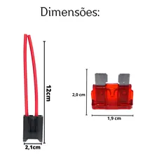 10 Porta FusĂvel Lâmina Fio 2,5mm + 10 FusĂvel De 10 Amperes Foto mini 3