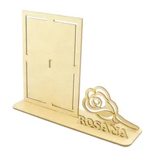 10 Porta Retrato Display Mdf - Lembrancinha Outubro Rosa Cor Palha Foto  mini 1
