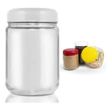 10 Potes 600 Vidro Boca Larga Salada Bolo Berlim Cor Branco Foto mini 1