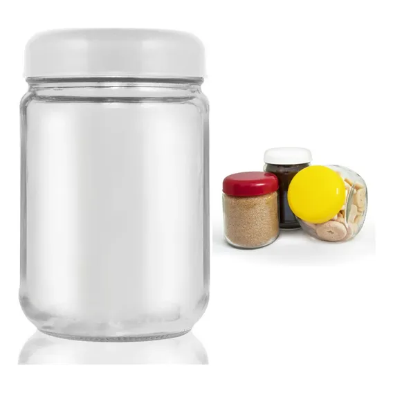 10 Potes 600 Vidro Boca Larga Salada Bolo Berlim Cor Branco Foto 1