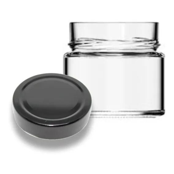 10 Potes Vidro Tampa Preta 210ml Pianezza Foto 1