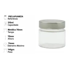 10 Potes Vidro Tampa Preta 210ml Pianezza Foto mini 4