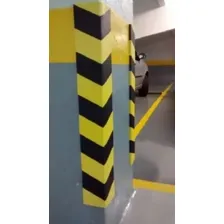 10 Protetores Estacionamento Coluna Garagem Cantoneira Cor Preto / Amarelo Foto mini 3