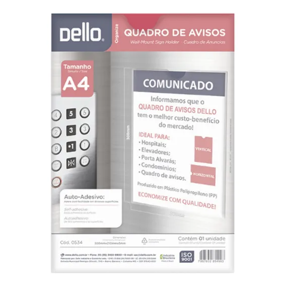 10 Quadro Aviso Multiuso Expositor A4 Dello Display Cristal Foto 1