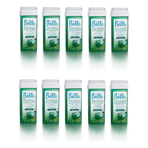 10 Refil Cera Depilatória Algas Com Menta 100g - Depil Bella Foto 1