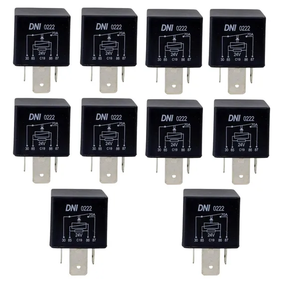 10 Relê Auxiliar 24v Universal C/ Suporte 70a Constellation Foto 1