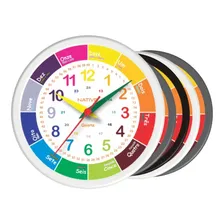 10 Relógio De Parede Infantil Analógico Educativo Atacado Estrutura Preto / Cinza / Branco Foto  mini 1