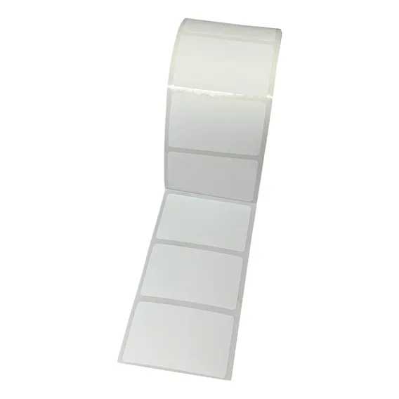10 Rolo Etiqueta Adesiva 50x30mm 5x3cm Couchê Cor Branco Foto 1