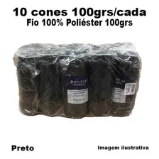 10 Rolos Cones Fio 100% Poliéster 100grs Costura Linha Foto mini 1