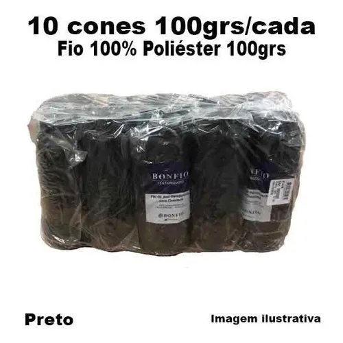 10 Rolos Cones Fio 100% Poliéster 100grs Costura Linha Foto 1