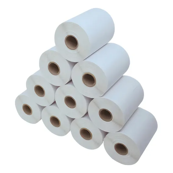 10 Rolos Etiqueta 100x150 Couchê Zebra Argox Elgin Cor Branco Foto 1