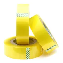 10 Rolos Fita Adesiva Durex Embalagem Rolo Transparente 500m Cor Amarelo Foto  mini 1