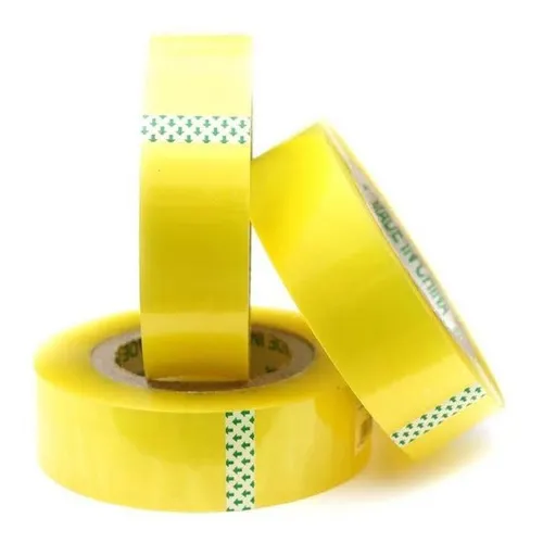 10 Rolos Fita Adesiva Durex Embalagem Rolo Transparente 500m Cor Amarelo Foto 1