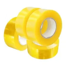 10 Rolos Fita Adesiva Durex Embalagem Rolo Transparente 500m Cor Amarelo Foto mini  3