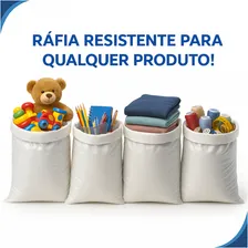 10 Saco Ráfia Grande 90x100 Laminado Entulho Reciclagem Cor Branco Foto mini  2