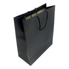 10 Sacolas De Papel P/ Presente 38x32x15cm: Alça De Cordão Cor Preta Foto mini 1