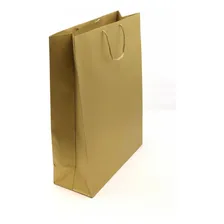 10 Sacolas De Papel P/ Presente 55x40x16cm: Alça De Cordão Cor Ouro Foto  mini 1