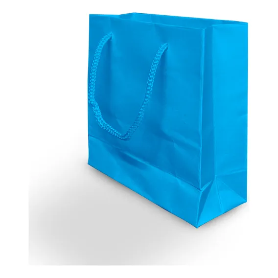 10 Sacolas De Presente Papel Colorida 10x10x4cm Bolsa Festa Cor Azul Foto 1