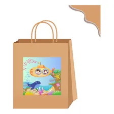 10 Sacolinha Personalizada Qualquer Tema Sacola Kraft Cor Colorido Personalizado Foto mini 2